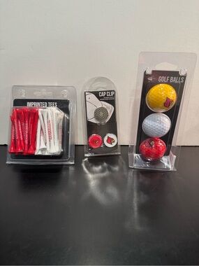 Team Golf University of Louisville Cardinals Golf Balls Golf Tees Cap Clip NWT